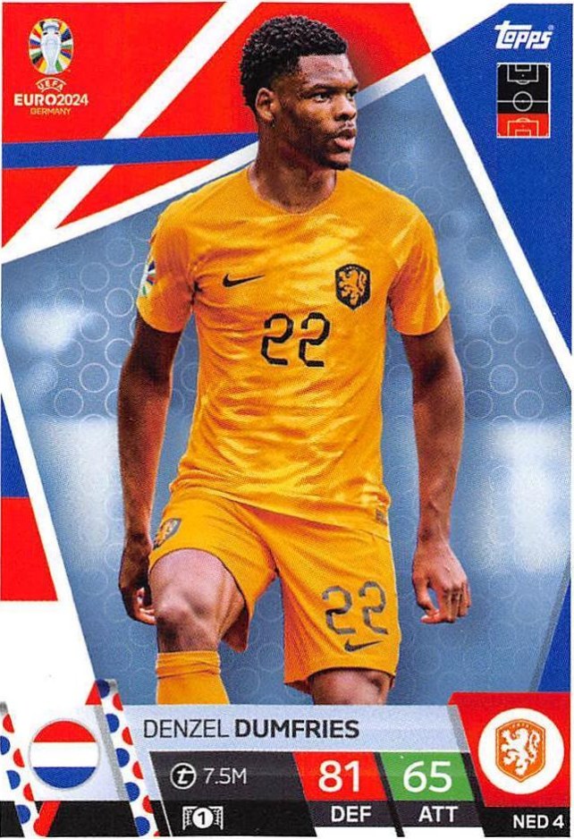 Denzel Dumfries 2024 Topps Match Attax UEFA EURO