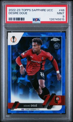 Desirè Doué 2022 Topps Cromo UEFA Zafiro