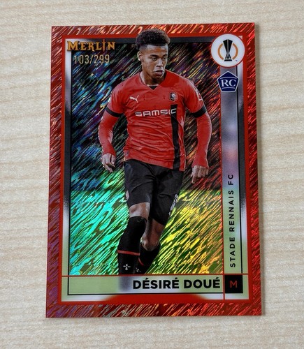 Desiré Doué 2022 Topps Merlin Chrome Oro Rosa Brillo /299