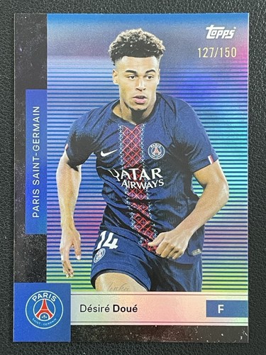 Desire Doué 2025 Topps PSG Team Set Azul /150