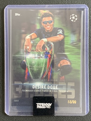 Desire Doue 2024 Topps Calcio Totale Verde /99