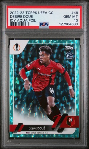 Desire Doue 2022 Topps Chrome UEFA Aqua Refractor /399