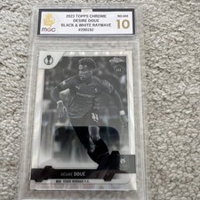 Desire Doue 2022 Topps Chrome UEFA Black & White RayWave