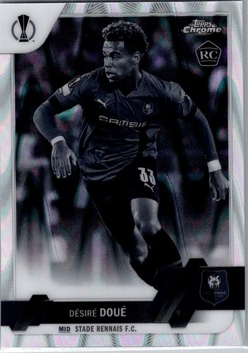 Desire Doue 2023 Topps Chrome UEFA Black & White RayWave Refractor