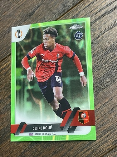 Desire Doue 2022 Topps Chrome UEFA Green Lava