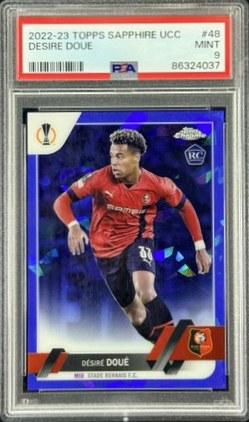 Desire Doue 2022 Topps Chrome UEFA Sapphire