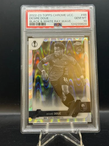 Desire Doue 2023 Topps Cromo UEFA Black & White RayWave