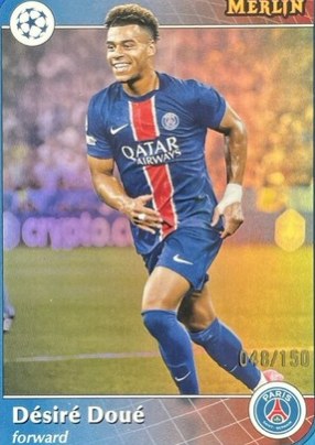 Desire Doue 2024 Topps Merlin Chrome Blue Refractor /150