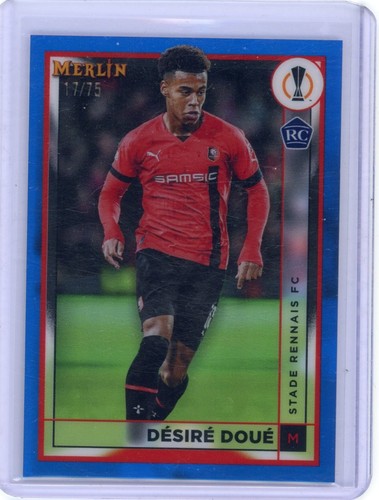 Desire Doue 2022 Topps Merlin Chrome Blue Refractor /75