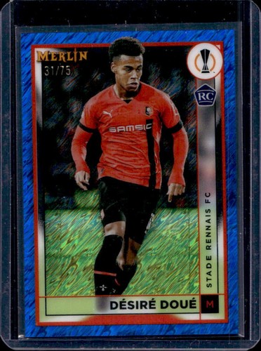 Desire Doue 2022 Topps Merlin Chrome Blue Shimmer /75