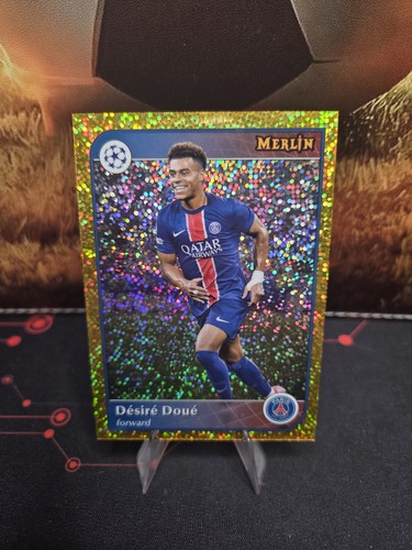 Desire Doue 2024 Topps Merlin Chrome Gold Speckle Refractor 48/50