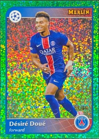 Desire Doue 2024 Topps Merlin Chrome Green Refractor /99