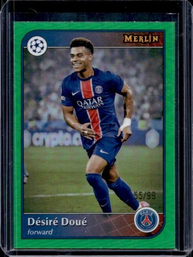 Desire Doue 2024 Topps Merlin Chrome Green Refractor /99