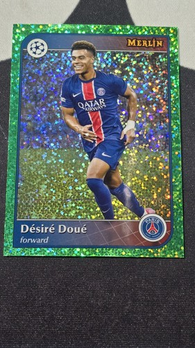 Desire Doue 2024 Topps Merlin Chrome Green Speckle /99