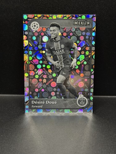 Desire Doue 2024 Topps Merlin Chrome Refractor Vintage Blanco y Negro /35