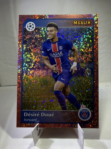 Desire Doue 2024 Topps Merlin Chrome UEFA Pink Shimmer /250