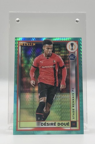 Desire Doue 2022 Topps Merlin UEFA Club Competitions Aqua Prizm