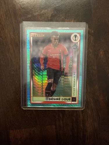 Desire Doue 2022 Topps Merlin UEFA Club Competitions Aqua Prizm Refractor