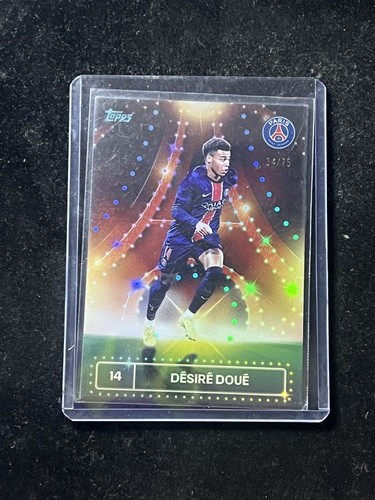 Desire Doue 2024 Topps PSG Team Set Aqua /75