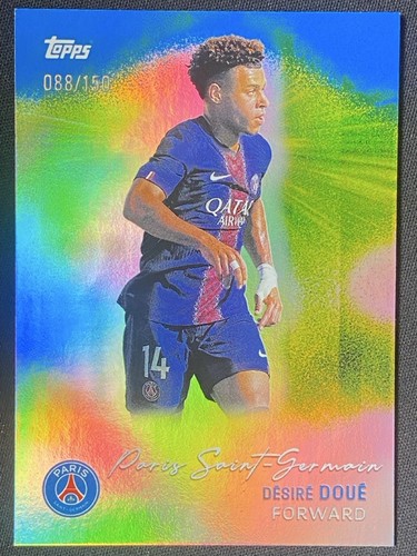 Desire Doue 2025 Topps PSG Team Set Blue /150