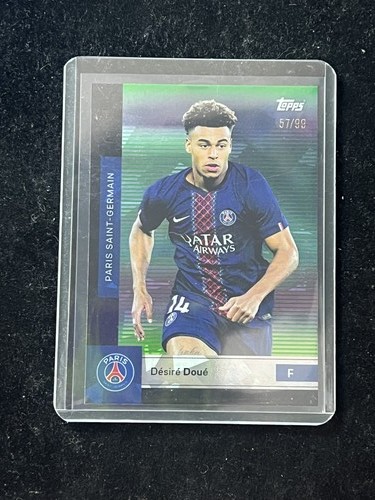 Desire Doue 2025 Topps PSG Team Set Green Icy /99