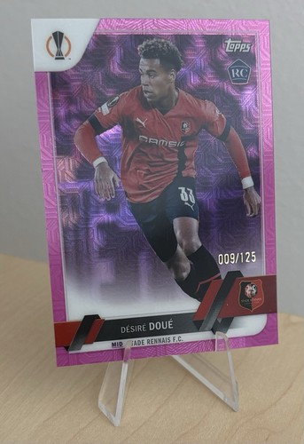 Desire Doue 2023 Topps Chrome UEFA Pink Mojo 48/125