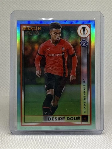Desire Doue 2023 Topps Merlin UEFA Club Competitions Aqua Refractor /199