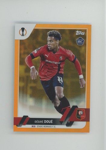 Desire Doue 2023 Topps UCC Soccer Orange Foil /25