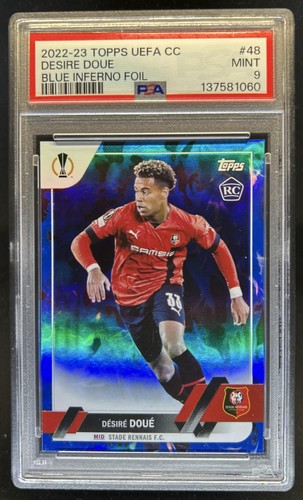 Desire Doue 2023 Topps UEFA Blue Inferno Foil /125
