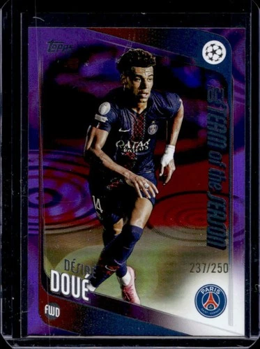 Desire Doue 2025 Topps UEFA Purple Raindrops /250