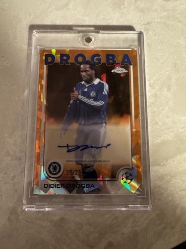 Didier Drogba 2025 Topps Chrome Orange Sapphire /25