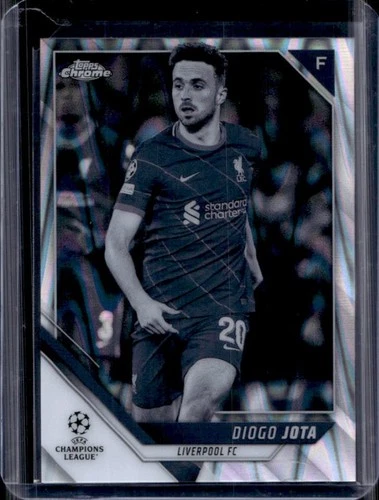 Diogo Jota 2021 Topps Chrome UEFA Black and White Wave Refractor