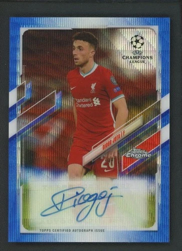 Diogo Jota 2021 Topps Cromo UEFA Champions League Blue Wave /75