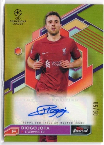Diogo Jota 2023 Topps Finest Gold Refractor /50