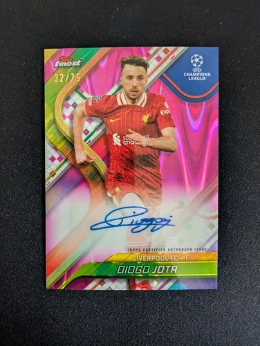Diogo Jota 2024 Panini Finest Magenta Lava Refractor /75