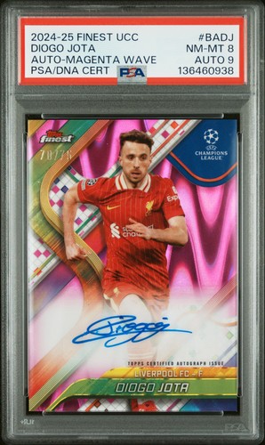 Diogo Jota 2024 Topps Finest Magenta Wave Refractor