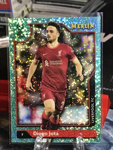 Diogo Jota 2021 Topps Merlin Chrome Aqua Speckle Refractor /199