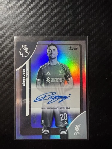 Diogo Jota 2025 Topps Premier League Black/White Rainbow Foil /75