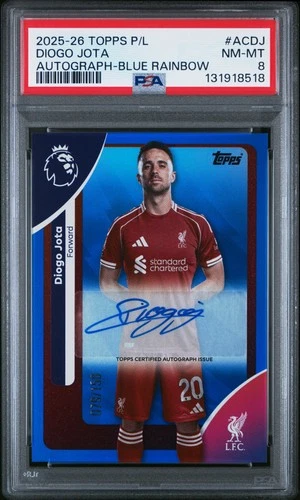 Diogo Jota 2025 Topps Premier League Blu Arcobaleno /150