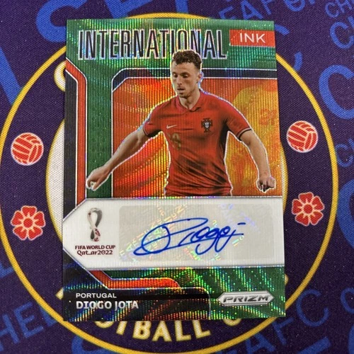 Diogo Jota 2022 Panini Prizm World Cup Green Wave