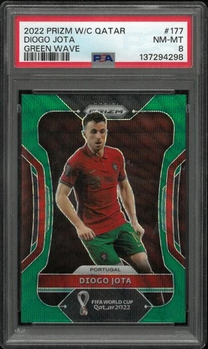 Diogo Jota 2022 Panini Prizm World Cup Green Wave