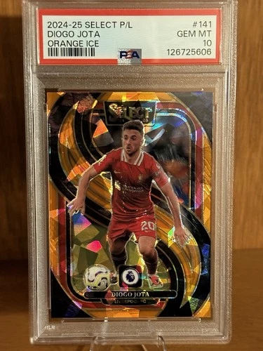 Diogo Jota 2024 Panini Select Naranja Hielo Agrietado /155