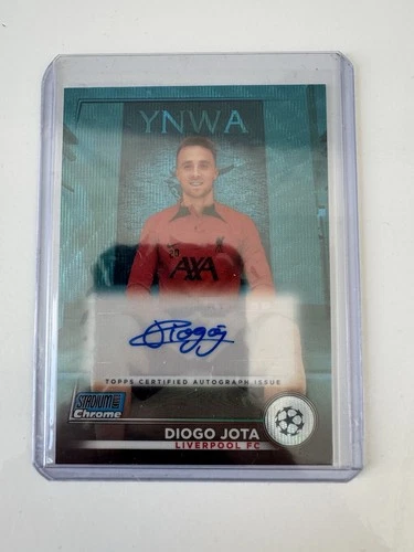 Diogo Jota 2023 Topps Stadium Club Chrome UEFA Blue Wave Refractor /75