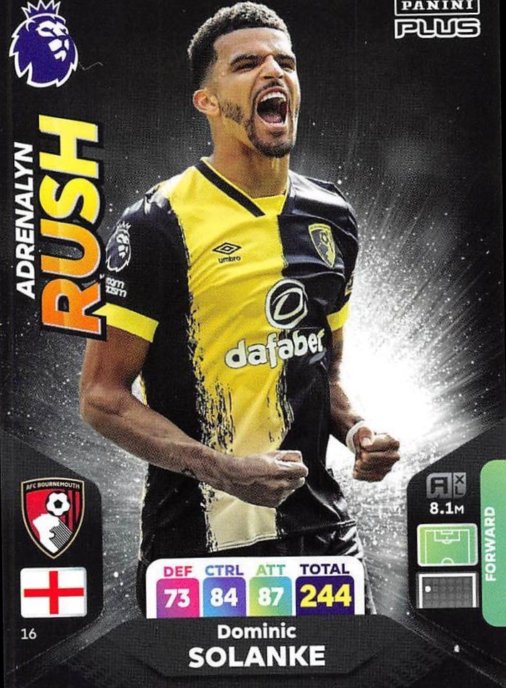 Dominic Solanke 2024 Panini Adrenalyn XL Premier League Plus