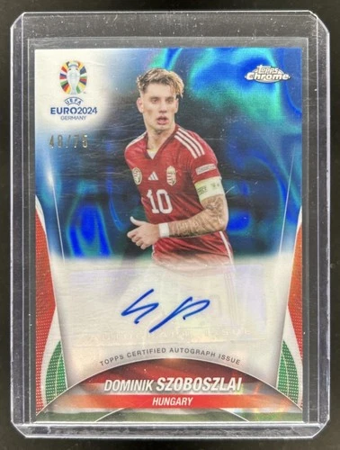 Dominik Szoboszlai 2023 Topps Chrome UEFA Euro Blue Lava Refractor /75