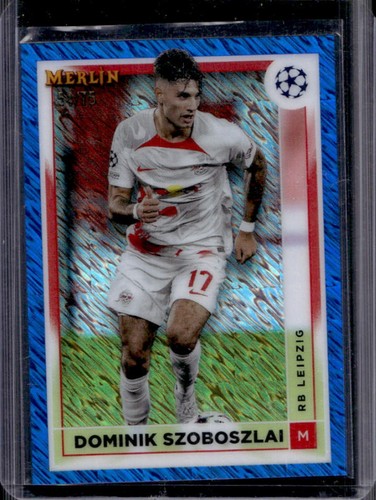 Dominik Szoboszlai 2022 Topps Merlin Chrome Blue Shimmer Refractor /75