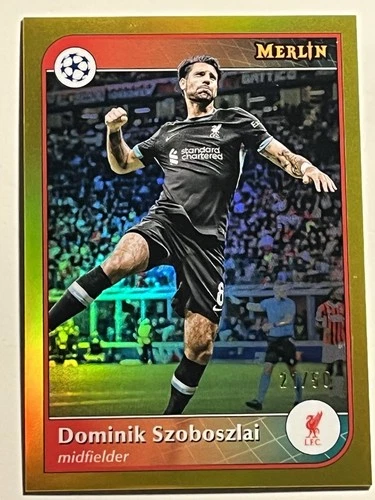Dominik Szoboszlai 2024 Topps Merlin Chrome Gold Refractor /50