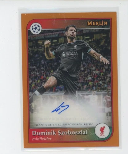 Dominik Szoboszlai 2024 Panini Merlin Chrome Orange Refractor /25