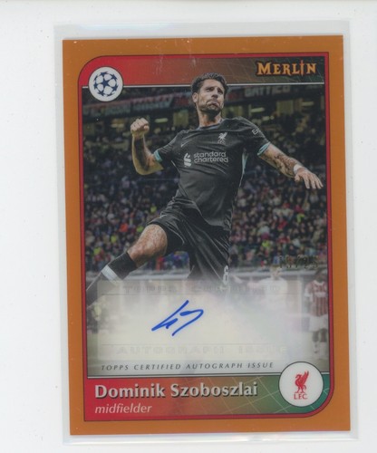Dominik Szoboszlai 2024 Panini Merlin Chrome Orange Refractor /25