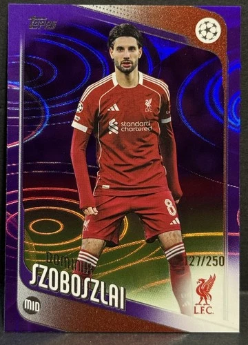 Dominik Szoboszlai 2025 Topps UEFA Champions Collection Purple Raindrops /250
